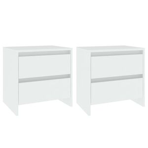 vidaXL Нощни шкафчета, 2 бр, бели, 45x34,5x44,5 см, инженерно дърво