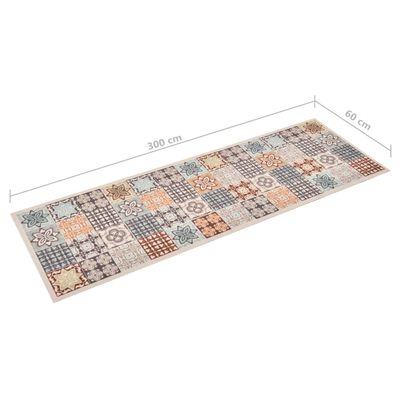 vidaXL Кухненско килимче, перимо, цветна мозайка, 60x300 см