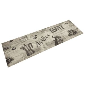 vidaXL Кухненско килимче, миещо, Coffee, сиво, 45x150 см, кадифе