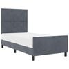 vidaXL Легло с пружинирана основа Тъмносив 90 x 200 cm Кадифе