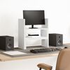 vidaXL Органайзер за бюро регулируем бял 40x17x41 см инженерно дърво