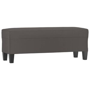 vidaXL Пейка, сива, 100x35x41 см, изкуствена кожа