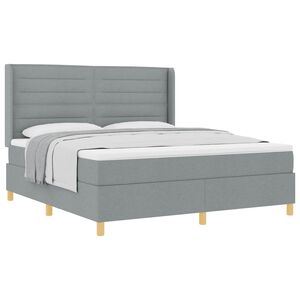 vidaXL Легло с пружинирана основа Светлосиво 180 x 200 cm текстил