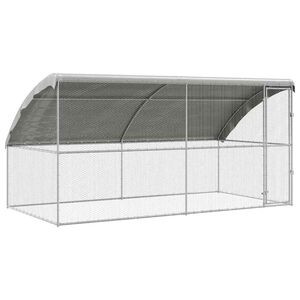 vidaXL Клетка за пилета 2 бр. Сребристо 400 x 200 x 200 см