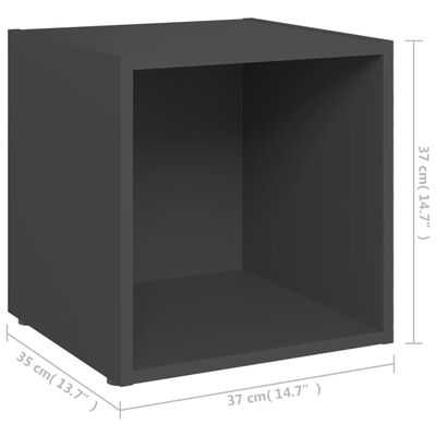 vidaXL ТВ шкафове, 4 бр, сиви, 37x35x37 см, ПДЧ