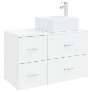 vidaXL Комплект мебели за баня 2 pcs Бяло Инженерна дървесина