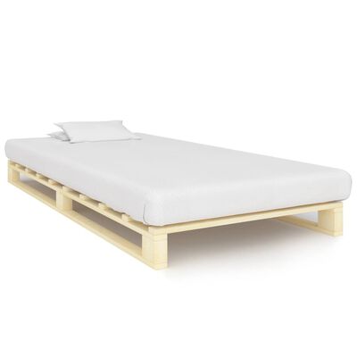 vidaXL Палетна рамка за легло, бор масив, 90х200 см