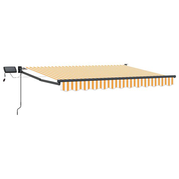 vidaXL Ръчен изтеглящ сенник с LED светлини 3,5 x 2,5 m