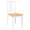 vidaXL трапезни столове 2 бр. бяла масивна дървесина гума