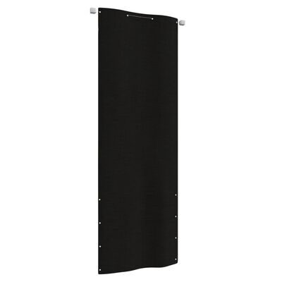 vidaXL Балконски параван, черен, 80x240 см, оксфорд плат