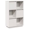 vidaXL Висок шкаф, бял, 74x35x117 см, борово дърво масив
