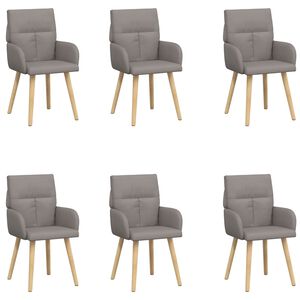 vidaXL Обедени столове 6 pcs Текстил Таупе 60 x 56 x 96 см
