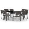 vidaXL Градински трапезен комплект, 9 части, стомана