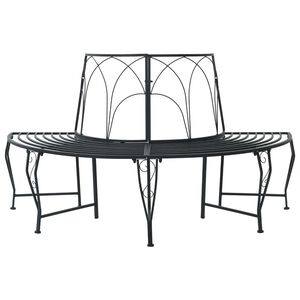 vidaXL Дървесен бенч 4-Брой места 160 x 80 x 89 см Стомана Черно