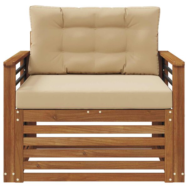 vidaXL Комплект дивани за открито Солидно акациево дърво и полиестер