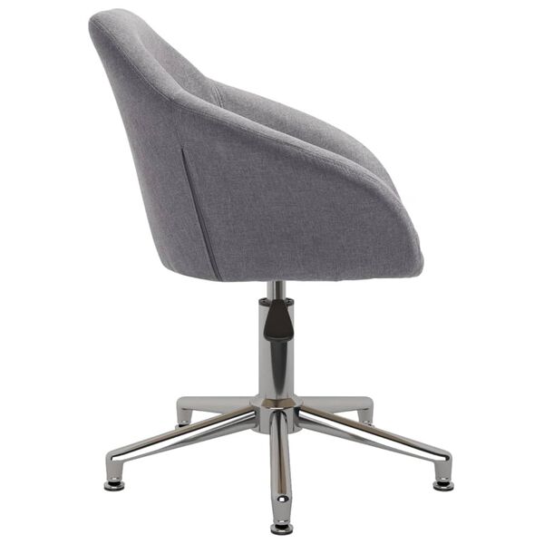 vidaXL Въртящ се трапезен стол, светлосив, текстил