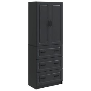 vidaXL Комплект шкафове 2 pcs Черно 66 x 34,5 x 87 см