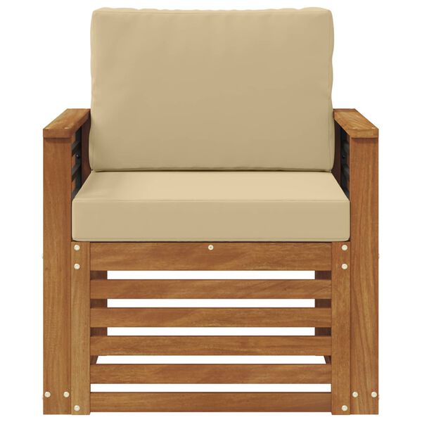 vidaXL Комплект дивани за открито Солидно акациево дърво и полиестер