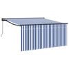 vidaXL Прибираща се тента Синьо и бяло 300 x 250 cm