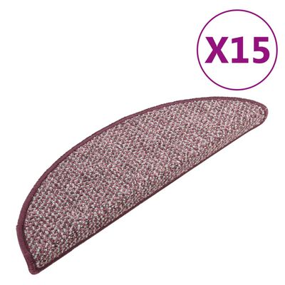 vidaXL Постелки за стъпала, 15 бр, лилави, 65x21x4 см