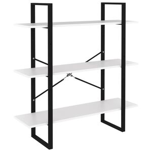 vidaXL Библиотека, бял, 100x30x105 см, инженерно дърво