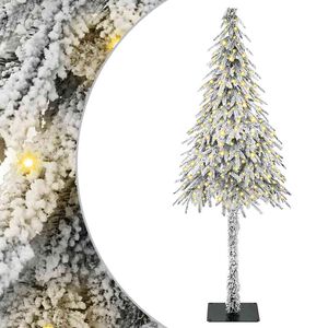 vidaXL Коледно дърво с 300 LED светодиода Бяло 210 cm ПЕ и стомана