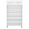 vidaXL Шкаф за обувки, бял гланц, 60x35x105 см, инженерно дърво
