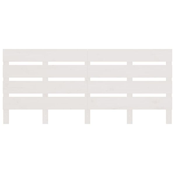 vidaXL Табла за спалня, бяла, 180x3x80 см, борово дърво масив