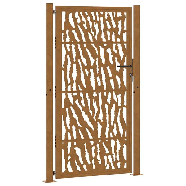 vidaXL Градинска порта 100x200 см, устойчива на атмосферни влияния стомана, дизайн с трасета