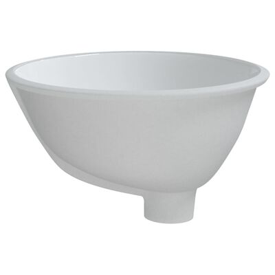 vidaXL Мивка за баня, бяла, 33x29x16,5 см, овална, керамика