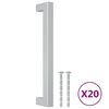 vidaXL Дръжки за шкафове, 20 бр, сребристи, 160 мм, неръждаема стомана