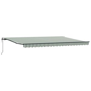 vidaXL Прибираща се тента Зелен и бял 500 &times; 350 cm Тъкан и алуминий