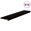 vidaXL Стълбищни стъпала, 16 бр, кафяво-черни, 120x30x2 см, дъб масив
