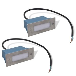 vidaXL LED лампи за вграждане за стълбище, 2 бр, 44x111x56 мм