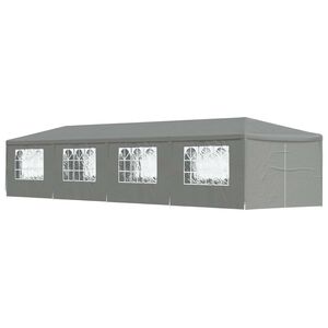 vidaXL Парти шатър 1200 x 300 x 255 см Светлосиво Полиетилен и стомана
