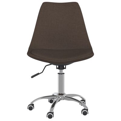 vidaXL Въртящи се трапезни столове, 2 бр, тъмнокафяви, текстил