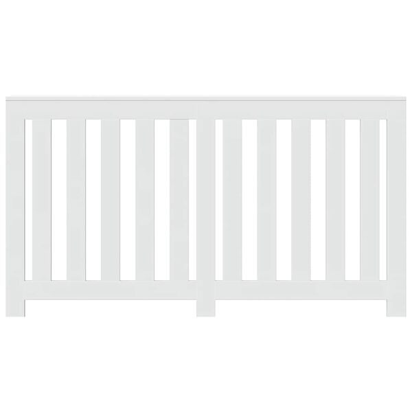 vidaXL Капак за радиатор, бял, 149x20x82 см, инженерно дърво