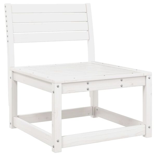 vidaXL Градински комплект диван от 5 части, бял, масивно дърво бор