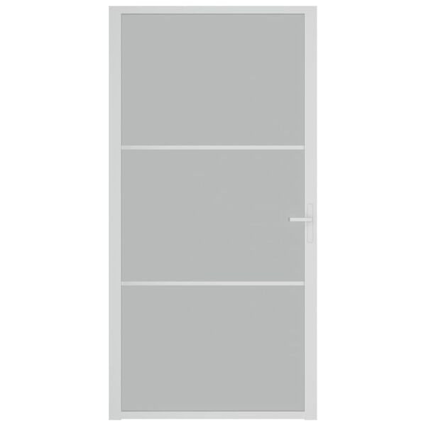 vidaXL Интериорна врата, 102,5x201,5 см, бял мат, стъкло и алуминий