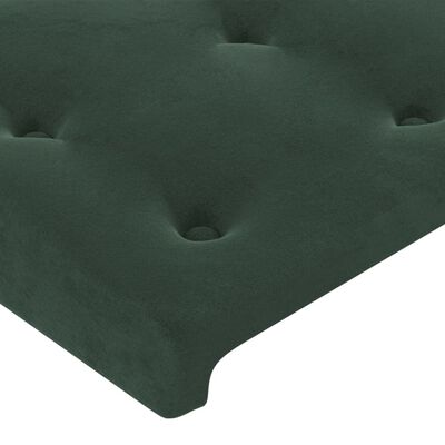 vidaXL LED горна табла за легло, тъмнозелена, 80x5x78/88 см, кадифе