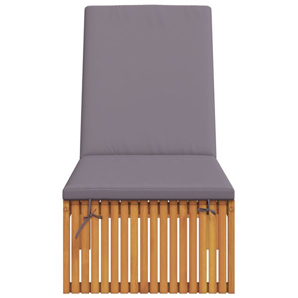 vidaXL Шезлонг Кафяво 200 x 55 x 94см Масивна акациева дървесина