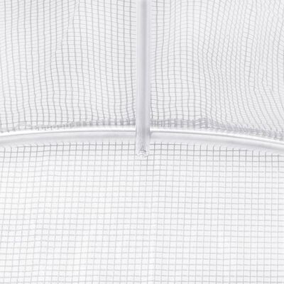 vidaXL Оранжерия със стоманена рамка бяла 36 м² 6x6x2,85 м