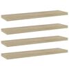 vidaXL Рафтове, 4 бр, дъб сонома, 40x10x1,5 см, инженерно дърво