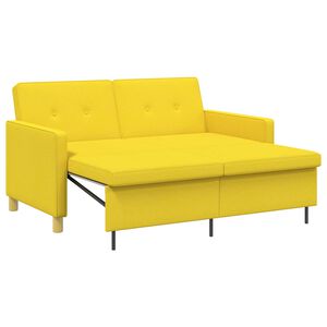 vidaXL Разтегателен диван с матрак Светло жълто 154 x 94,5 x 80,5 см