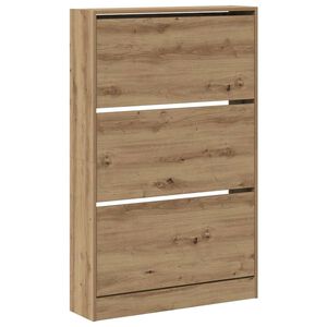 vidaXL Шкаф за обувки 80 x 21 x 125,5 cm Инженерна дървесина Дъб