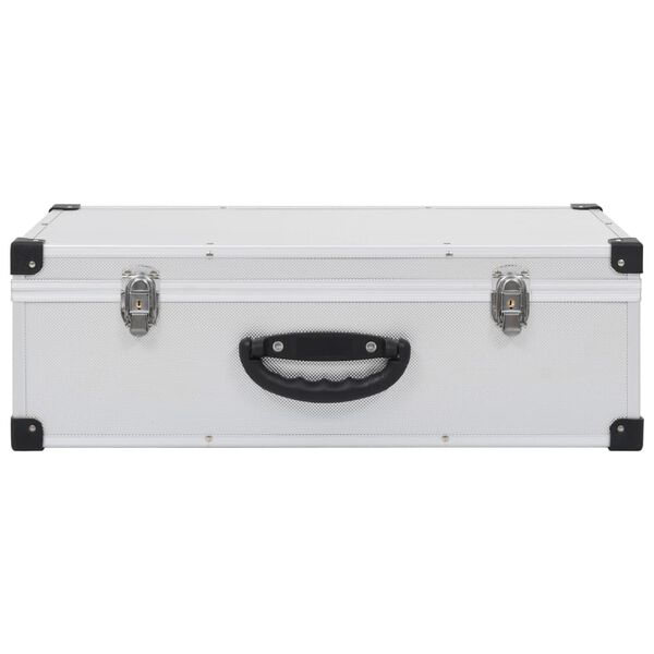 vidaXL CD куфар за 80 диска, алуминий, ABS, сребрист