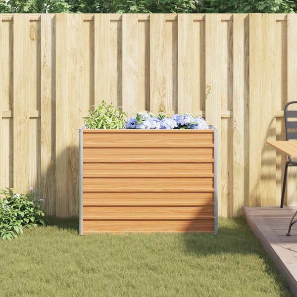 vidaXL Повдигната градинска леха, 100x40x77 см, стомана, сребриста