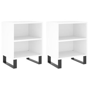 vidaXL Нощни шкафчета 2 бр бели 40x30x50 см инженерно дърво