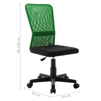 vidaXL Офис стол, черно-зелен, 44x52x100 см, мрежест плат
