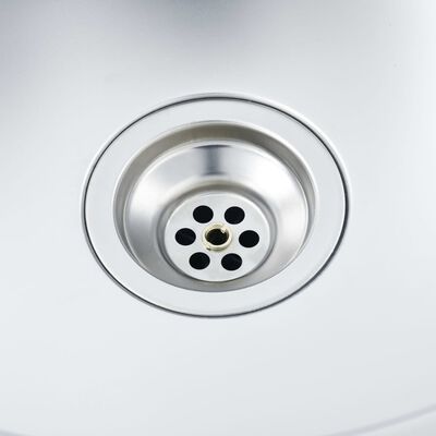 vidaXL Кухненска мивка, неръждаема стомана